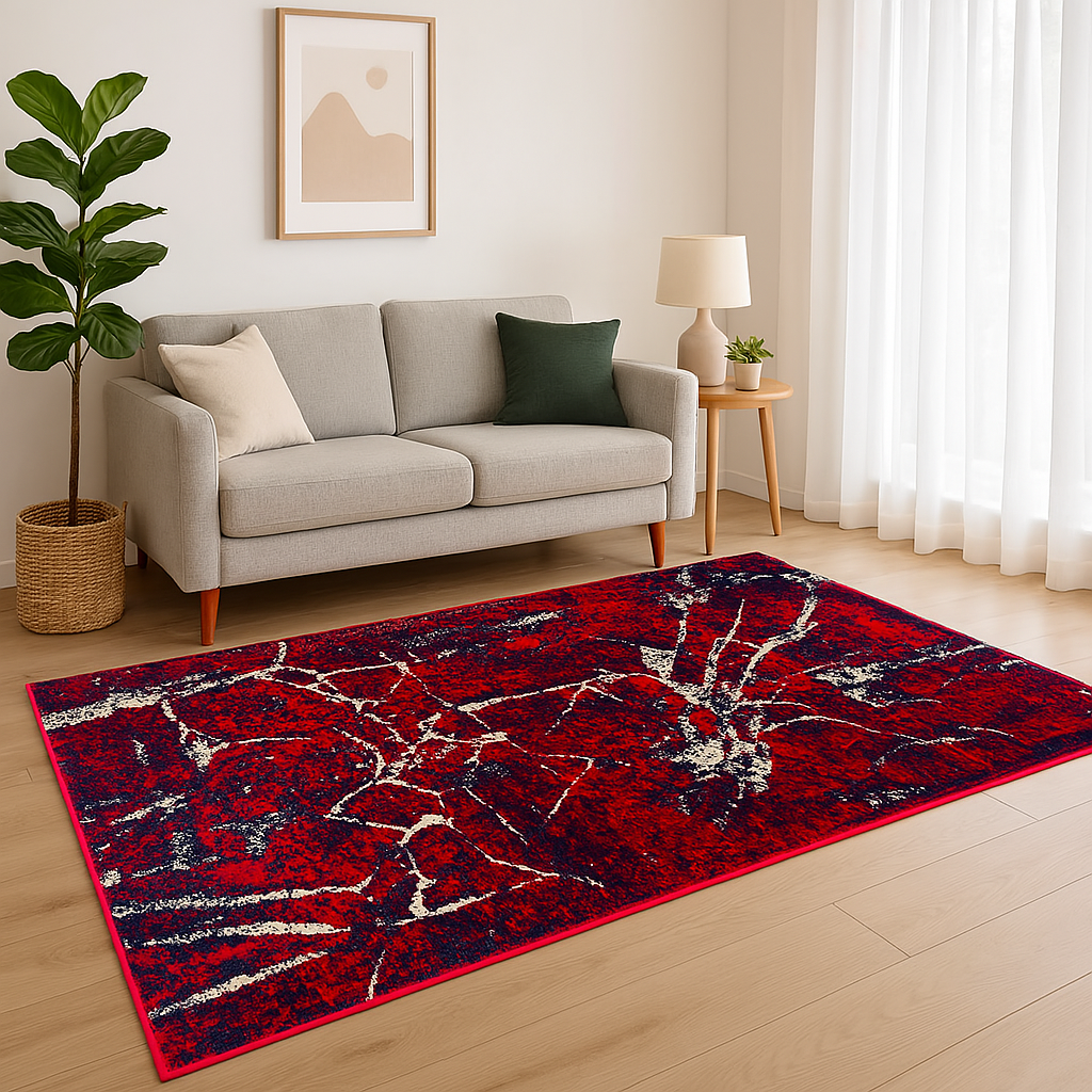 Heritage Knots Red Synthetic Carpet (91 cm, X 152 cm, Rectangle)