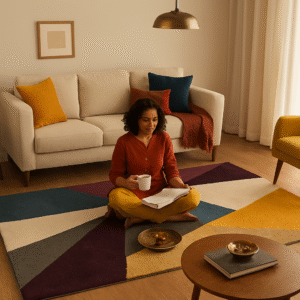 Handcrafted Carpet, Tufted Multicolor Wool Cotton Carpet  (121 cm, X 182 cm, Rectangle)